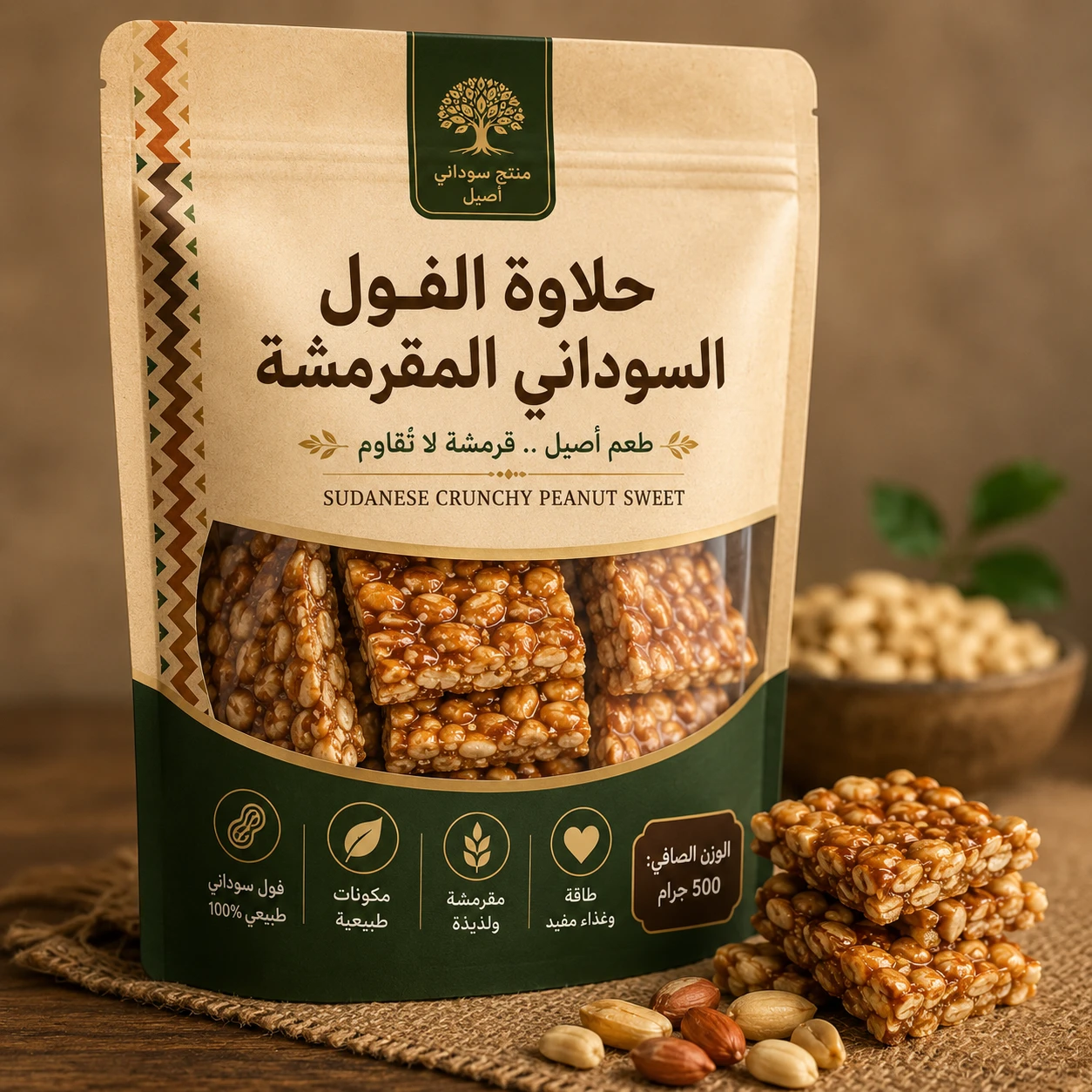 حلاوة الفول السوداني المقرمشة (فوسيجي)
